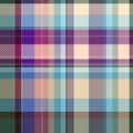 Vector seamless checkered violet-orange-green pattern