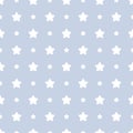 Vector seamless childish pattern with stars. Royalty Free Stock Photo