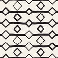 Vector Seamless Childlike Pattern. Monochrome Hand Drawn Geometric Shapes Texture