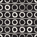 Vector Seamless Childlike Pattern. Monochrome Hand Drawn Geometric Shapes Texture