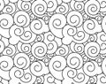 Vector seamless Chinese pattern horizontal clouds in a linear style. Monochrome texture of spirals and simple shapes. Royalty Free Stock Photo