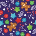 Vector seamless christmas  background Royalty Free Stock Photo