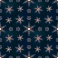 Vector seamless christmas night pattern with decorative christmas gradient snowflake isolated on dark blue background to decorate