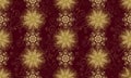 Vector seamless Christmas pattern with golden shining snowflakes Royalty Free Stock Photo