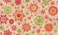 Vector seamless Christmas pattern with gradient snowflakes Royalty Free Stock Photo