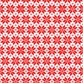 Vector seamless Christmas pattern for sweater with red elements on white background. Royalty Free Stock Photo