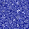 Vector seamless Christmas violet pattern with lacy snowflakes