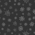 Vector seamless cobweb pattern on dark backdrop. line art of spider web for halloween. Scary spider web background template. white Royalty Free Stock Photo