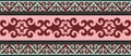 Vector seamless colored Kazakh national ornament, border, frame.