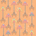 Vector seamless colorful ethnic pattern with arrows - pattern Royalty Free Stock Photo