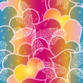 Vector seamless colorful gradient valentine pattern with hearts Royalty Free Stock Photo