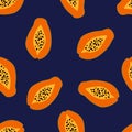 Vector seamless colorful papaya pattern.