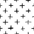 Vector seamless cross pattern. Modern monochrome texture.