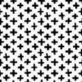 Vector seamless cross pattern. Modern monochrome texture.