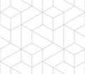 Vector seamless cubic hexagon pattern. Modern stylish thin linear texture