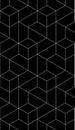 Vector seamless cubic hexagon pattern. Modern stylish thin linear texture