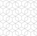 Vector seamless cubic hexagon pattern. Modern stylish thin linear texture