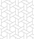 Vector seamless cubic hexagon pattern. Modern stylish thin linear texture