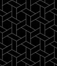 Vector seamless cubic hexagon pattern. Modern stylish thin linear texture
