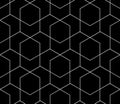 Vector seamless cubic hexagon pattern. Modern stylish thin linear texture
