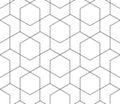 Vector seamless cubic hexagon pattern. Modern stylish thin linear texture