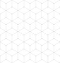 Vector seamless cubic pattern with dots. Modern thin hexagon grid texture