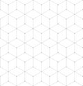 Vector seamless cubic pattern with dots. Modern thin hexagon grid texture