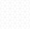 Vector seamless cubic pattern. Modern thin hexagon grid texture Royalty Free Stock Photo