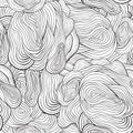 Vector seamless curve pattern. Black and white
