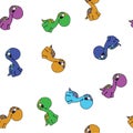 Vector seamless cute graphical cartoon dinosaur pattern. childhood design. Royalty Free Stock Photo