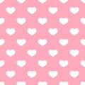 Vector seamless cute pink pattern with beautiful hearts Royalty Free Stock Photo