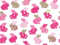Vector seamless cute rabbits pattern.