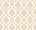 Vector seamless damask gold patterns. Rich ornament, old Damascus style gold pattern Royalty Free Stock Photo