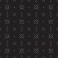 Vector seamless dark mystical pattern with magic stars and moons. Black geometric esoteric boho background with crescents