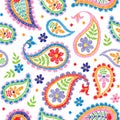 Vector seamless decorative floral embroidery pattern