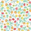 Vector seamless decorative floral embroidery pattern, ornament for textile decor. Bohemian handmade style background