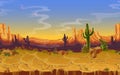 Vector seamless desert horizontal landscape