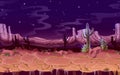 Vector seamless desert night horizontal landscape