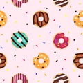 Vector seamless donut background pattern