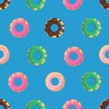 Vector seamless doughnut or donut pattern. Design for cards, menu, textile, fabric.