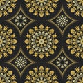 Vector seamless elegant lace gold ornament