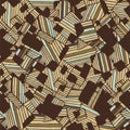 Seamless abstract geometric pattern light and dark brown colors Royalty Free Stock Photo