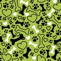 Vector seamless flat hand drawn dog pattern