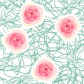 Vector seamless floral background with abstract roses