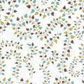 Vector seamless floral background with clambering plants