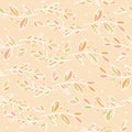 Vector seamless floral cute pattern with leaves Royalty Free Stock Photo