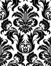 Vector seamless floral damask pattern