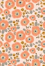 Vector seamless floral ditsy pattern. Fabric design with simple flowers.