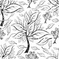 Vector seamless floral grunge pattern Royalty Free Stock Photo