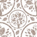 Vector seamless floral grunge pattern Royalty Free Stock Photo